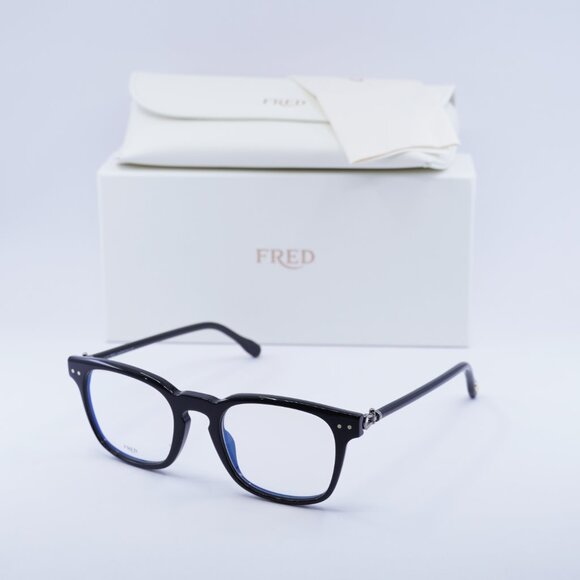 Fred FG50006I 001 Square 50mm Eyeglasses - Black - Picture 3 of 10